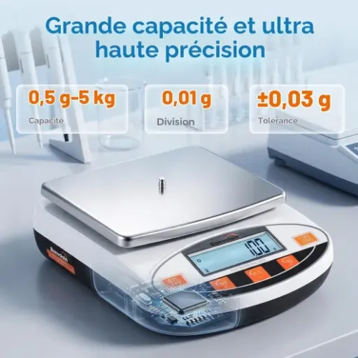 Test Bonvoisin 5000g/0,01g : la balance de labo pas parfaite mais sérieuse pour le prix