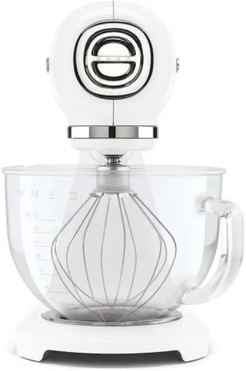 , Robot Pâtissier SMF13WHEU, 10 Niveaux de Vitesse, Mise en Marche Progressive, Bol en Verre de 4,8 L, Verrouillage Moteur de Sécurité, Accessoires Inclus, 800 W, Blanc Unique