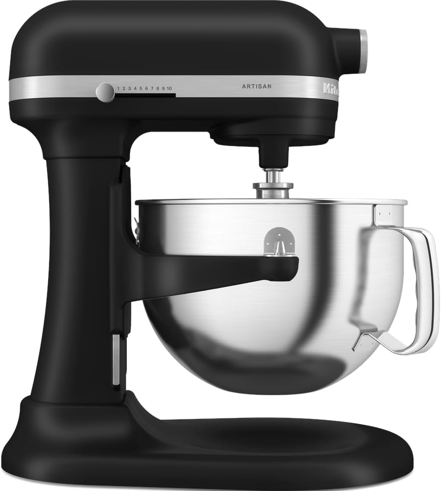 Robot Pâtissier - Artisan - Robot cuisine multifonctions à bol relevable - Avec 5 accessoires - Bol de 5,6 L - Noir réglisse