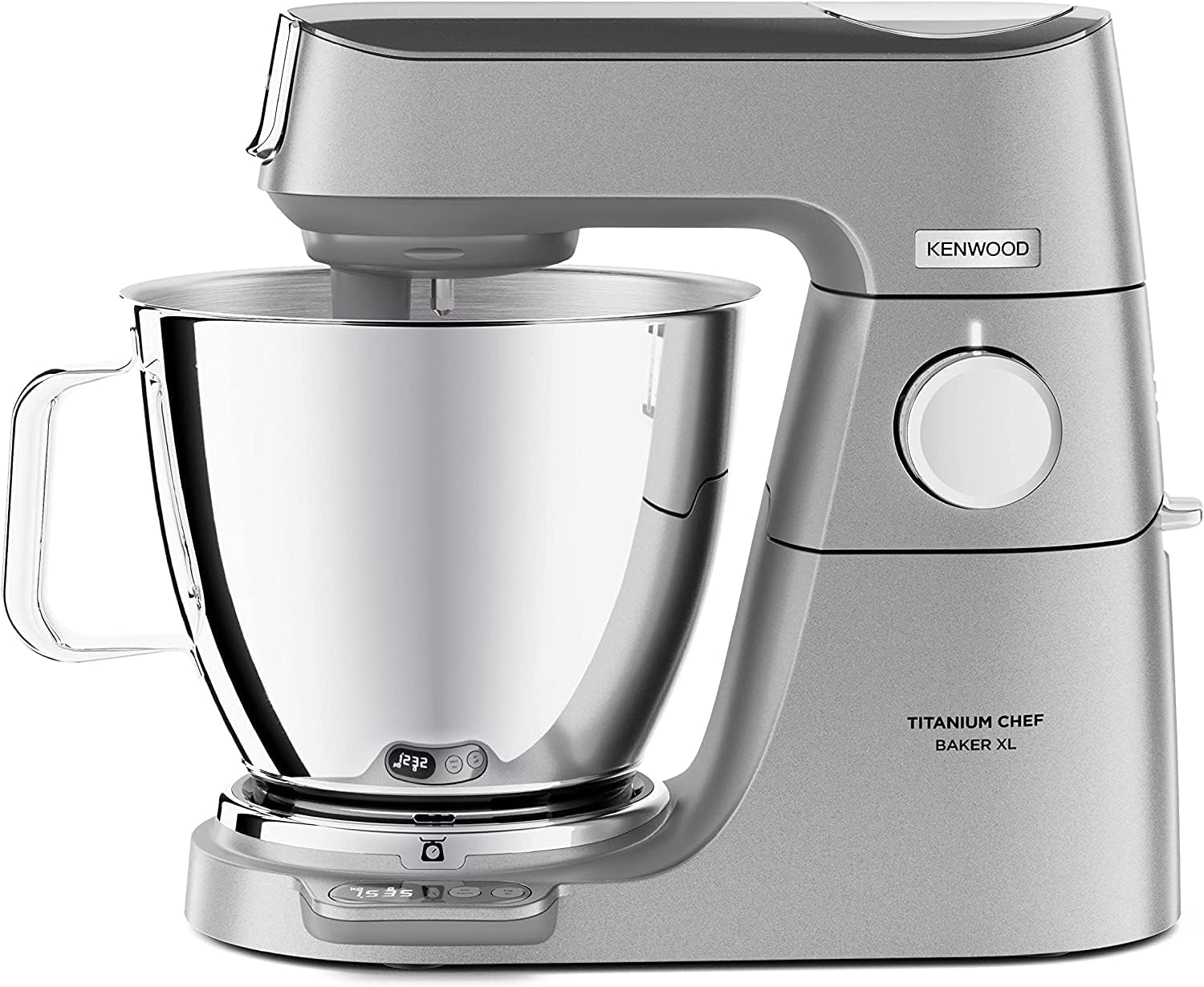 Titanium Chef Baker XL, Robot Pâtissier avec Batteur K, Crochet Pétrisseur, Fouet et Bol de 7 Litres, KVL85.424SI, 1200W, Argent 2 bols + mixeur + robot culinaire