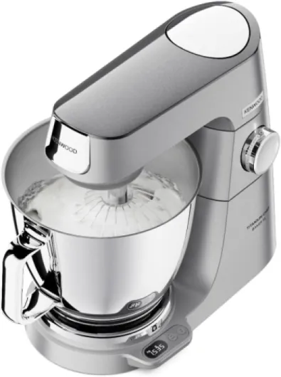 KVL85.704SI Titanium Chef Baker XL Robot pâtissier avec bols de 5L et 7L, fouets, mixeur, robot multifonction, hachoir et mini hachoir