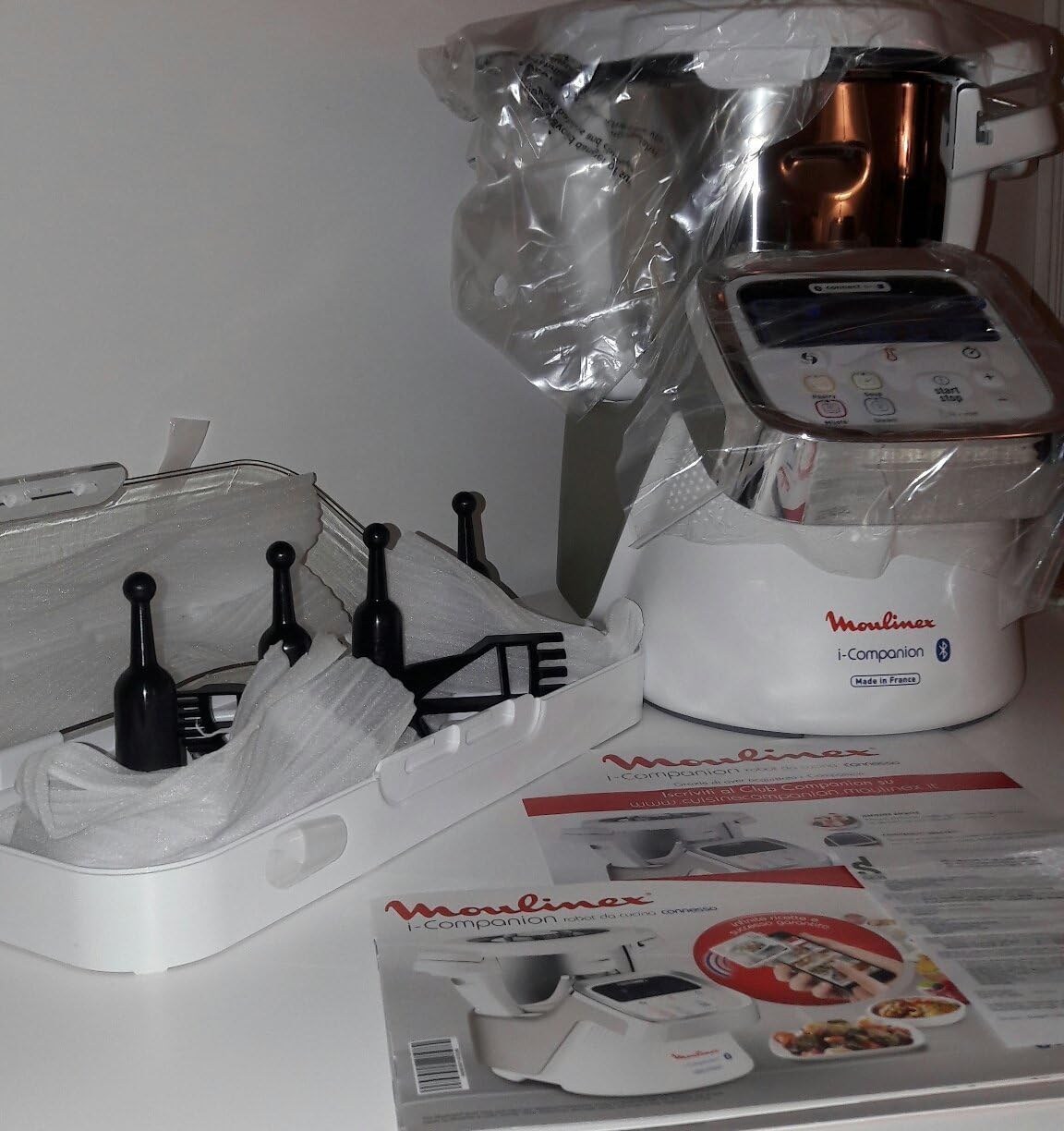 Moulinex i-Companion Robot Cuiseur multifonction connecté, 4 programmes automatiques, 4 accessoires inclus, Capacité jusqu'à 6 personnes, 1 million de menus, Fabriqué en France HF900110 Bol non XL : 6/8 personnes Unique