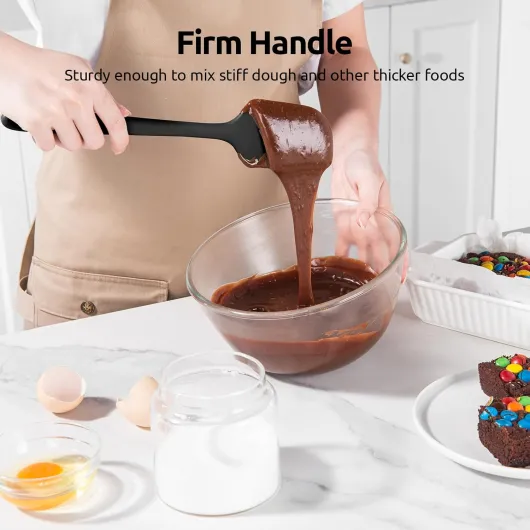 U-Taste Spatule en Silicone Lot de 3: 315℃ Résistant à la Chaleur Maryse Sans Bpa, Grattoir Marise de Cuisine en Caoutchouc Souple et sans Bpa pour Ustensiles de Cuisine Antiadhésifs (Noir)