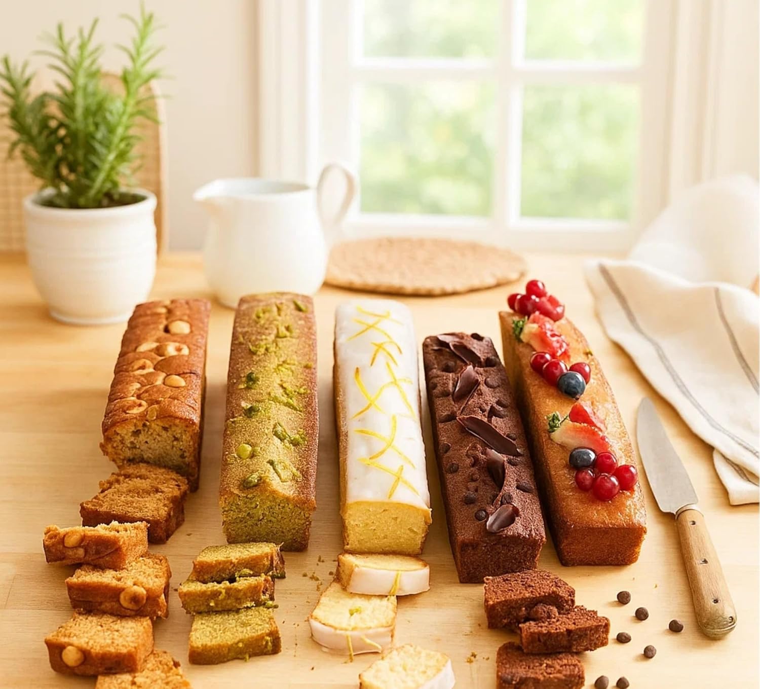 Moule 5 cake long multi mini apéritif apero compatible Cake Factory Infinity XXL en silicone platinum petit, patisserie, brioche, pain rectangulaire + E-BOOK OFFERT