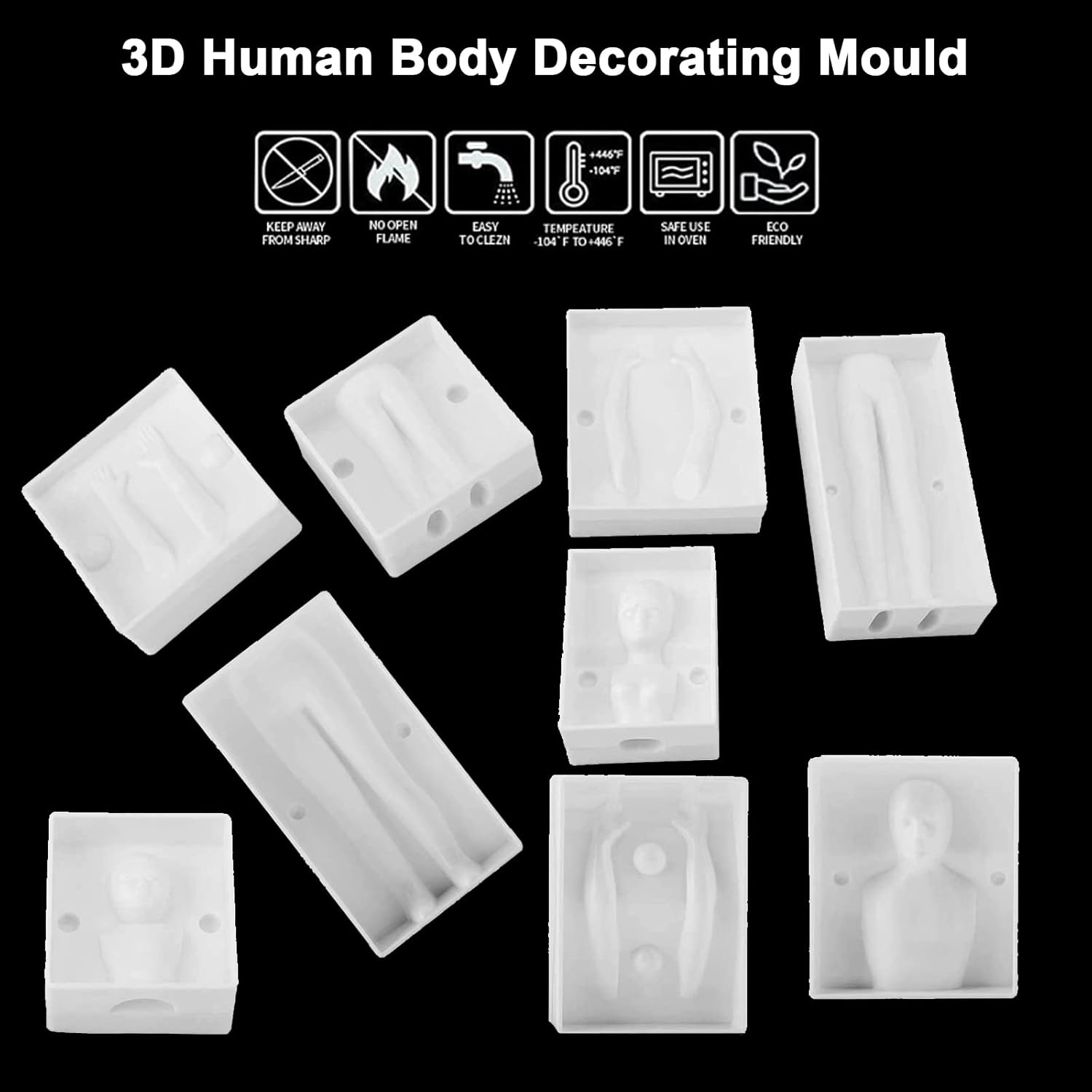 Moule De DéCoration De Corps Humain, 3D Personnes En Forme De Cuisson Fondant GâTeau Bricolage Moules, PâTisserie Cuisson DéCoration, Moule Ustensiles De Cuisson